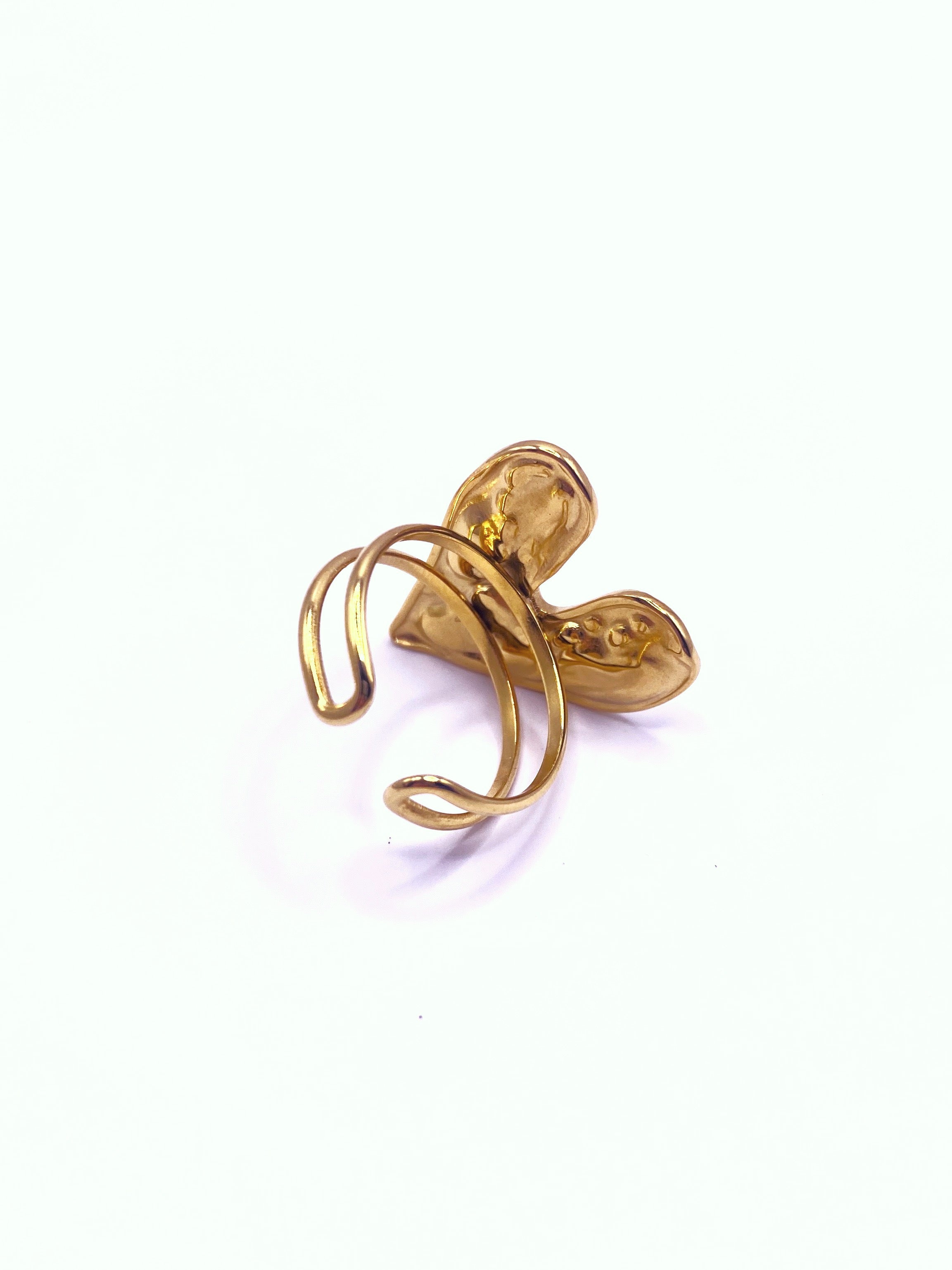 Textured Heart Ring Goldplated